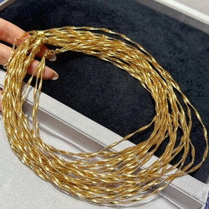 อาซูโอ ไฟน์ จิวเวลรี่ ของแท้ 18K โซลิดเยลโลว์โกลด์ไม่มีหินเทียม สร้อยคอโซ่ ของขวัญสำหรับผู้หญิง งานเลี้ยงวันเกิด AU750 - Product Image 4