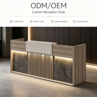 Bureau de réception commercial en bois de style européen solide pour la beauté et la coiffure d'hôtel de société pour l'usage de centre commercial d'hôpital de bureau