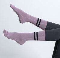 Chaussettes de yoga et de pilates pour femmes, épaisses, antidérapantes, avec semelle rembourrée, antibactériennes et écologiques