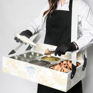 Деревянные подносы с ремешком, поднос Gastronorm Usherette, поднос для вечеринок и киновечеров, поднос для подачи попкорна Usherette - Product Image 1