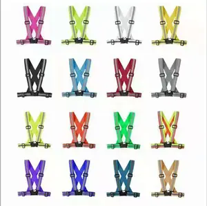 Couleur noire réfléchissant enfants ceinture réflecteur course avertissement de sécurité sangle ceinture gilet veste pour moto sport femme