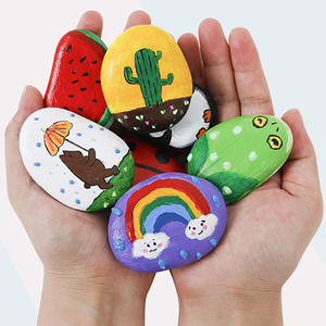 Glow In The Dark Scribble Mosaic Stones Rock Art Kit di pittura su roccia fai da te per bambini - Product Image 2