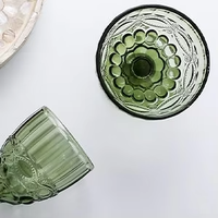 Verres à vin vintage en cristal coloré gaufré, prix de gros abordable, couleurs personnalisables, capacité 200-300 ml, qualité alimentaire