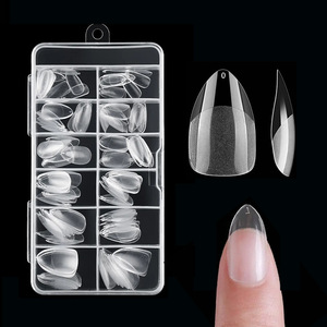 Faux ongles en ABS transparents, forme amande française, à presser, pour manucure - Product Image 6