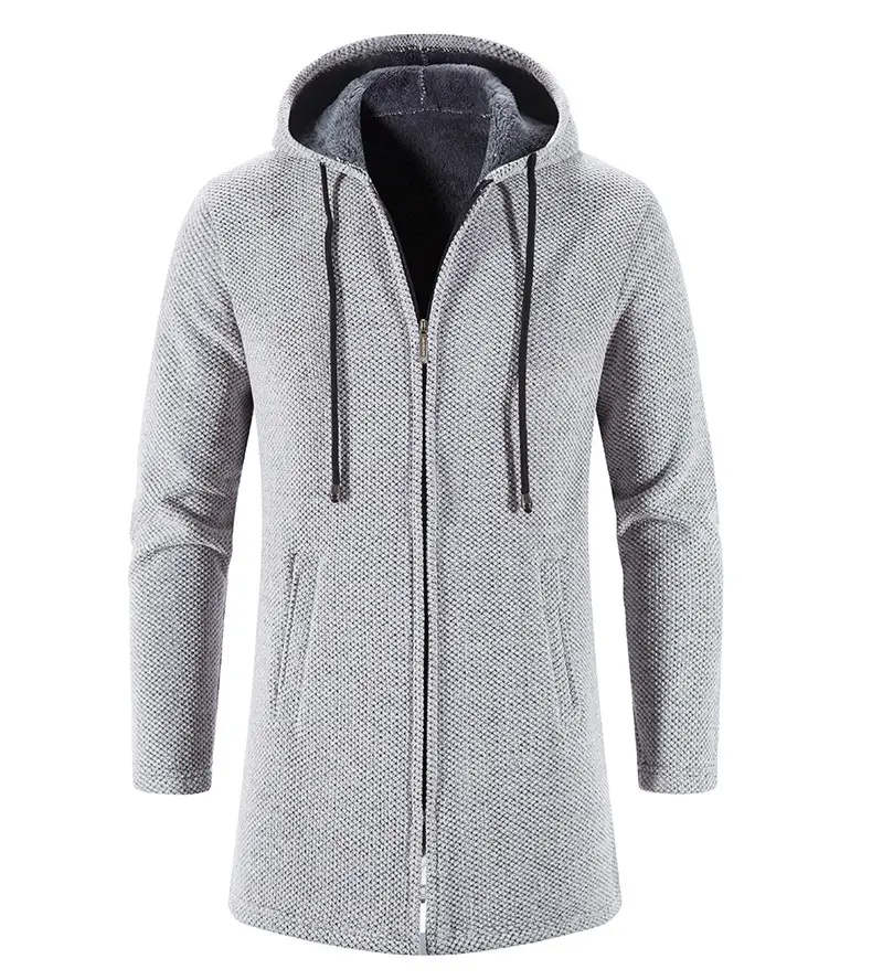 Autumn and Winter Hgh Quality Casual Hooded Maxi Knit Cardigan Sweater Long Winter Coats Men Manufacturer