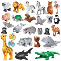 Blocs de construction en plastique ABS très demandés, série Océan, Ferme, Dessins animés, Zoo, accessoires et pièces détachées en vrac pour l'assemblage en masse des enfants