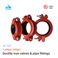 Raccords de tuyauterie en fonte ductile FM UL pour la lutte contre l'incendie : Coude rainuré, T égal rainuré, Réducteur rainuré, T mécanique, Croix