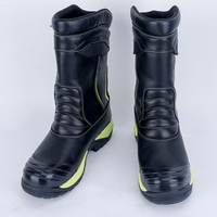 Bottes de sauvetage pour pompiers résistantes au feu EN 15090, en cuir antidérapant, chaussures de sécurité ignifuges, bottes pour hommes