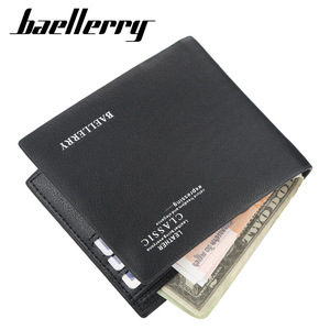 กระเป๋าสตางค์ทรงบางสำหรับผู้ชายแบรนด์ Baellerry สีดำกาแฟ ช่องใส่บัตรหลายช่อง ใช้ได้ทุกวัน - Product Image 1
