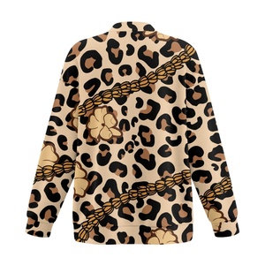 Cardigan trapuntato da <span class=keywords><strong>donna</strong></span> con bottoni, giacca in maglia con stampa Aloha Leopard Puakenikeni, personalizzabile per l'autunno - Product Image 5