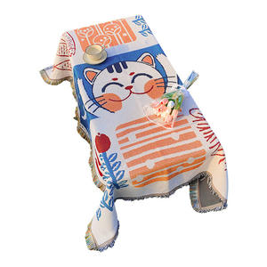 Mantel rectangular de lino estilo étnico, manta impermeable para pícnic y camping, para uso en mesa de café. - Product Image 2