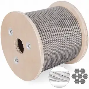 Wire Rope 7X19 Diameter 3.18mm 3.2mm 1/8inch 5000FT 12mm 7 X 19 316 Stainless Steel Wire Rope Construction Ss 304 Rope Wire 3 Mm