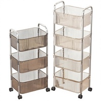 Chariot de rangement en acrylique à roulettes, chariot utilitaire mobile pour collations, cosmétiques, livres, salle de bain, organisation de la maison