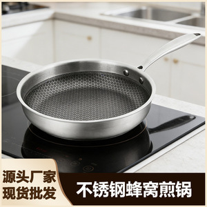 Poêle à frire en acier inoxydable, antiadhésive, ronde, à distribution uniforme de la chaleur, pour la cuisson et l'utilisation sur le réchaud - Product Image 5