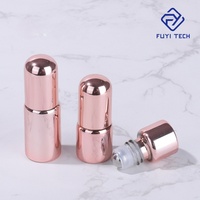 Flacon roll-on de luxe en verre rose doré vide pour huiles essentielles et parfums, 1ml 2ml 3ml 5ml, avec capuchon rose, lot de 100 pièces