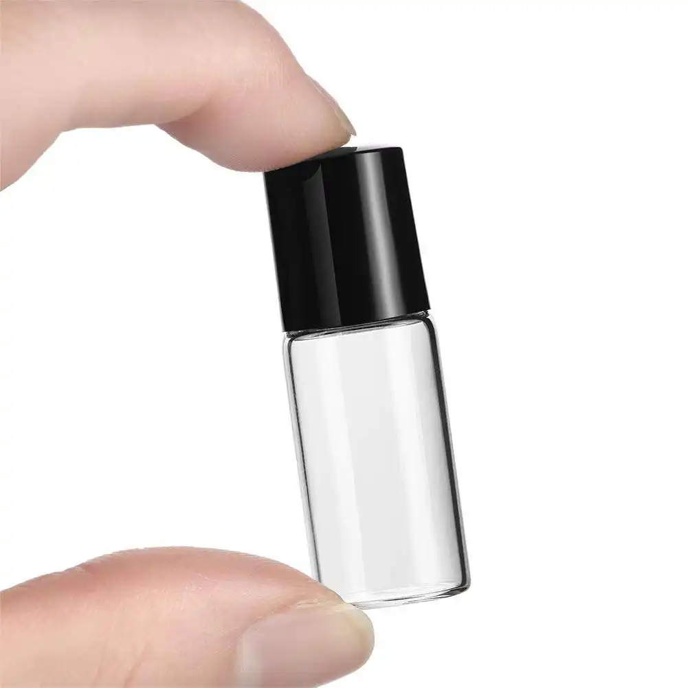 Competitive price 1ml 2ml 3ml 5ml 10ml 15ml clear glass perfume essential oil roller bottle with stainless steel roller ball