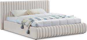 Cama acolchada de terciopelo de estilo moderno de <span class=keywords><strong>la</strong></span> <span class=keywords><strong>serie</strong></span> más vendida con terciopelo de color crema cama tapizada de terciopelo con surco profundo - Product Image 4