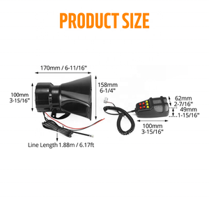 7 Tone Nhựa Xe Siren Horn Điện Âm Thanh Siren Loa Hooter Với Khẩn Cấp Microphone Xe Cứu Thương Hệ Thống - Product Image 5