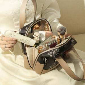 Nouveau design de sac de toilette portable sac de cosmétiques de voyage étanche pochette d'organisation de maquillage multicouche à fermeture éclair - Product Image 4