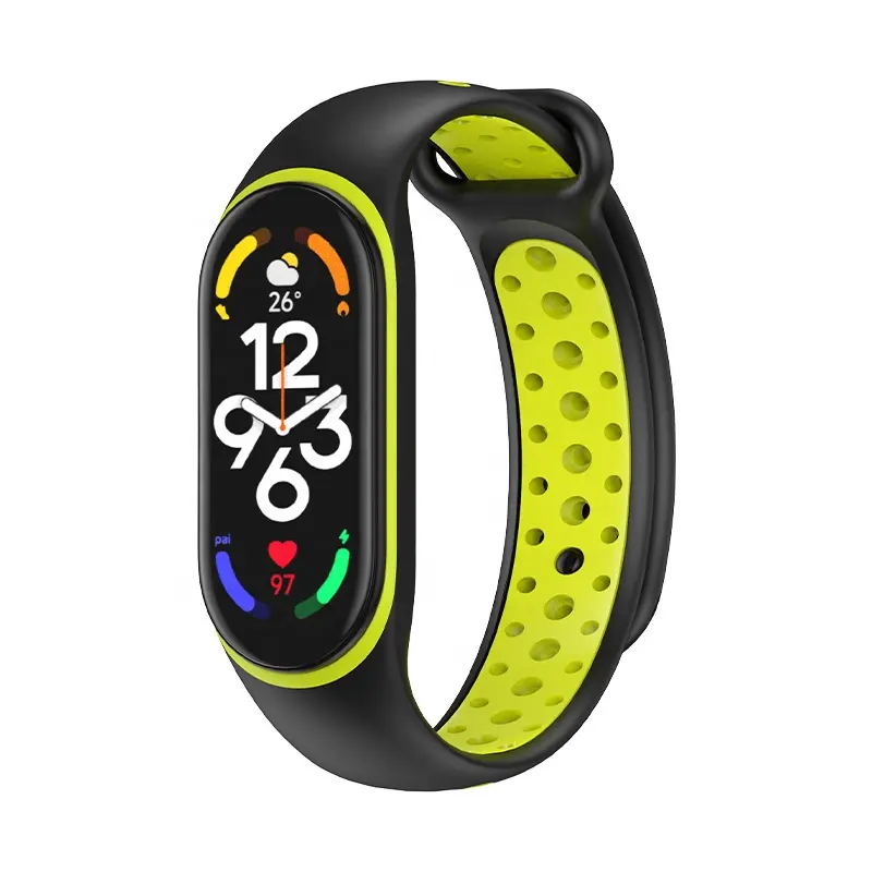 Wholesale Replaceable Sport Silicone Wristband Strap For Xiaomi Mi Band 7 Bracelet