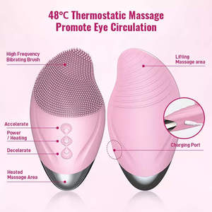 Handheld <b>Vibrating</b> Face Massage <b>Rechargeable</b> Pore Cleaner Electric Silicone Facial Cleansing Brush Deep Cleansing Skin Care Tool - Product Image 6