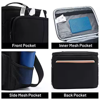 Venta al por mayor de bolsas de asas personalizadas grandes con aislamiento portátil reutilizable de poliéster impermeable bolsa térmica para el almuerzo