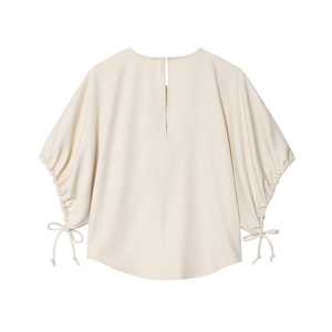 Set Coord con maniche a sbuffo rilassata camicia da donna oversize <span class=keywords><strong>pantaloni</strong></span> larghi 2 pezzi lounge <span class=keywords><strong>in</strong></span> <span class=keywords><strong>misto</strong></span> <span class=keywords><strong>lino</strong></span> OEM/ODM China Factory - Product Image 3