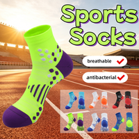 Chaussettes de sport athlétiques de marathon respirantes en maille, à coupe basse, avec logo personnalisé, en tissu éponge, coussinées et à compression de la voûte plantaire