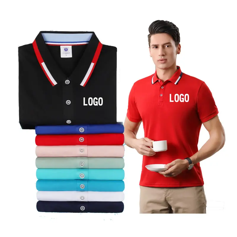 Wholesale made in china lapel POLO shirt fashion design 200 grams worsted cotton oversize men's business t-shirt
