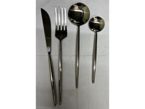 Juego de cubiertos de acero inoxidable – Acabado espejo, 4 piezas, juego clásico de cubiertos de acero inoxidable a precio de mayoreo - Product Image 3
