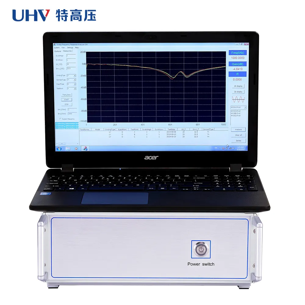 UHV-310本格的なsfraテスト機器SFRA変圧器巻線変形アナライザーテスト