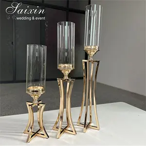 Wedding Table Decoration Candlestick Gold Metal Wedding Candle Holder