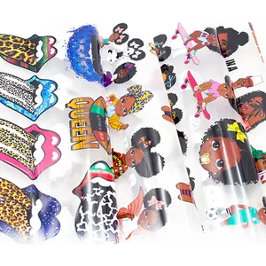 Custom Screen Print Transfer Heat Press Ready Film Cartoon Coffee Design Uv Dtf Cup Wrap Transfers Wholesale Clothes Printing