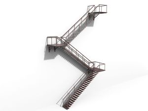 Nhà Máy Kết Cấu Thép tự động thang cuốn, hàn ngoài trời thoát hiểm cầu thang sắt rèn, cầu thang thép trong nhà - Product Image 2