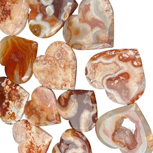 Coraña de Ágata Cereza Natural Tallada en Forma de Corazón, Cristal Pulido, Adorno de Piedra Sakura para el Hogar, Regalo Temático de Amor para el Día de San Valentín - Product Image 4