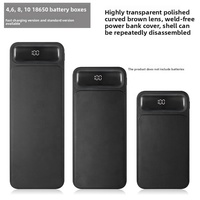 Boîtier de batterie 18650 détachable 4/6/8/10 cellules, kit de coque de batterie externe avec affichage LED, double entrée USB, Micro USB, Type-C, charge sans fil
