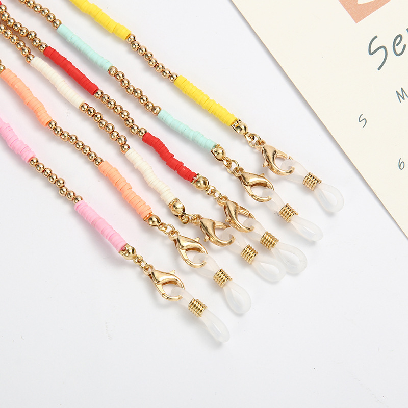 Новая модная Полимерная глина в стиле ретро темпераментная цепочка для очков Маскировочная Цепочка Регулируемая цепочка для очков