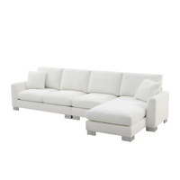 Canapé-lit sectionnel 5 places de luxe moderne en forme de L mobilier d'intérieur surdimensionné en chenille 2 oreillers gratuits pour salon appartement