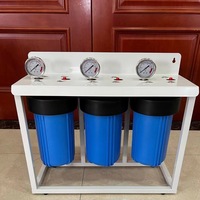 Filtre à eau Big Blue pour toute la maison, trois étapes, taille jumbo 20*4.5 pouces, système de pré-filtration d'eau avec entrée et sortie en laiton