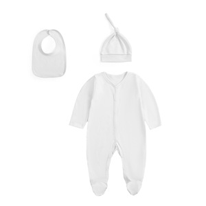 ชุดนอนเด็กอ่อนผ้าฝ้ายผสมใยไผ่พิมพ์ลายตามสั่งขายส่ง ชุดรอมเปอร์เด็กอ่อนแบบติดกระดุม ชุดนอนเด็กเล็ก เสื้อผ้าเด็กอ่อนใยไผ่ออร์แกนิค - Product Image 1