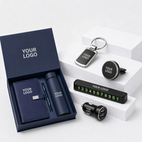Ensemble cadeau d'entreprise personnalisé AI-MICH : carnet, gobelet, stylo, thermomètre numérique, organiseur de pilules hebdomadaire, coussinets en gel ronds