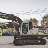 Excavatrice sur chenilles ZE215G pour travaux ferroviaires/routiers, capacité de la benne de 1,1 m³, hydraulique Kawasaki, boîte de vitesses Cummins B7