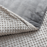 60 "x 80" 15LBS Sensory Dotted Minky Couverture lestée et housse de couette avec système de fermeture éclair
