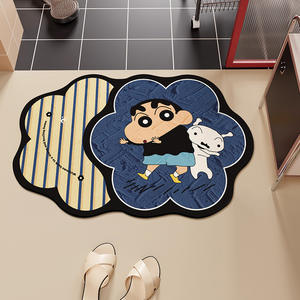 Tapis de sol en terre de diatomée Shin Chan, forme originale, antidérapant, absorbant, pour salle de bain, toilettes, entrée, usage domestique - Product Image 3