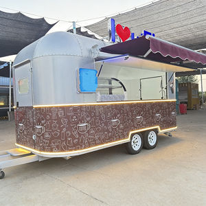 Chariot de vente ambulante de café, de thé au lait, de hot-dogs et de glaces en acier inoxydable pour usage commercial en extérieur, remorquable - Product Image 4