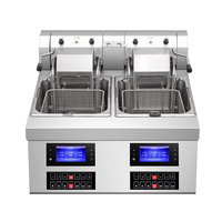 Friteuse Électrique Commerciale à Levage Automatique 8L+8L pour Restaurants, Hôtels et Commerces Alimentaires – Neuve pour Frites