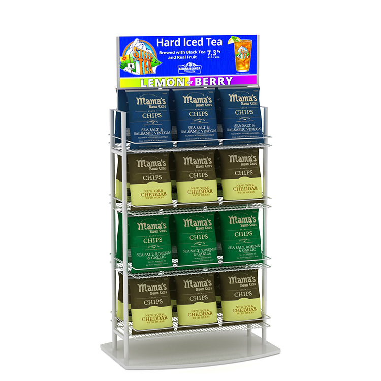 Apache Custom Model Metal Potato Chip Snack Display Rack Powder Coated for Supermarket Food Displays — view 4
