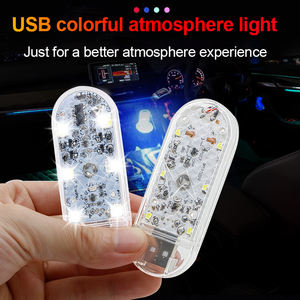 Lampe d'intérieur à capteur tactile à LED rechargeable USB sans fil pour voiture Lampe d'ambiance bleu nuit violet RVB 7 couleurs dôme blanc - Product Image 2