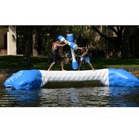 Jeu Aquatique Gonflable - Activité de Fête au Bord de la Piscine ou du Lac pour Enfants et Adultes, Combat Aquatique à Deux Personnes avec Marteau et Barre d'Équilibre