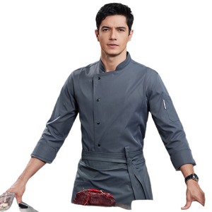 Vestiti <span class=keywords><strong>da</strong></span> <span class=keywords><strong>lavoro</strong></span> con Logo stampato personalizzato per cucina, settore della ristorazione alberghiera, nuova uniforme <span class=keywords><strong>da</strong></span> Chef a maniche lunghe, impermeabile, <span class=keywords><strong>Bar</strong></span> ristorante - Product Image 5